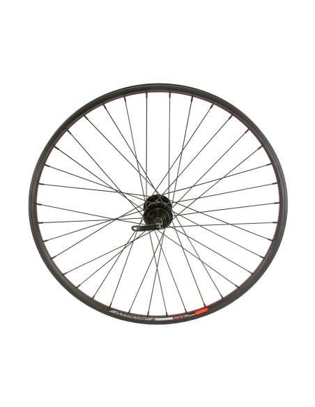 27.5 Alloy Front 6/Bolt Disk Wheel 36 Spoke 14gBlack 3/8 Q.R/Axle Double Wall Black.